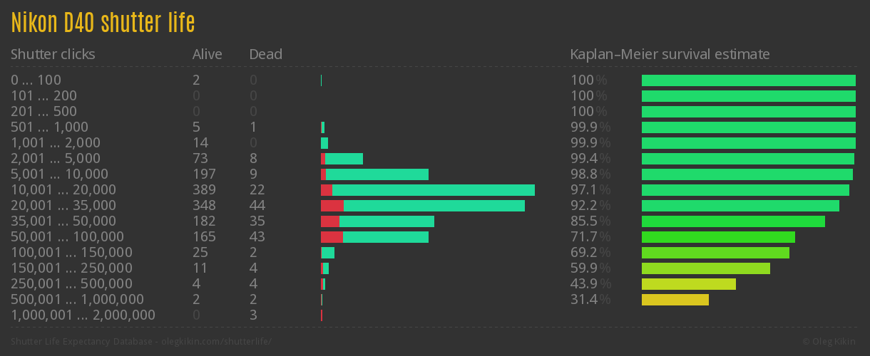 Nikon D40 shutter life
